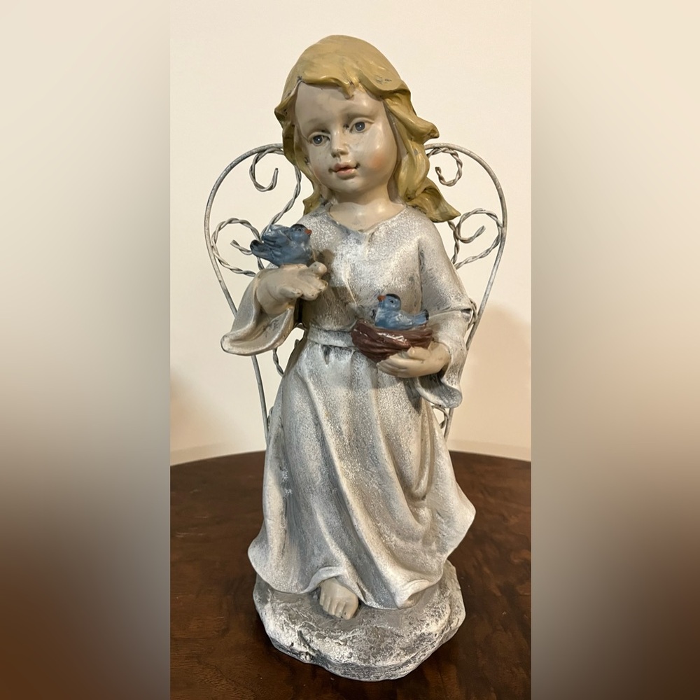 Beautiful Melrose Angel Figurine with Blue Birds.